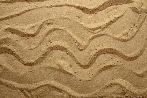Yellow sand texture (waves) Stock Photos