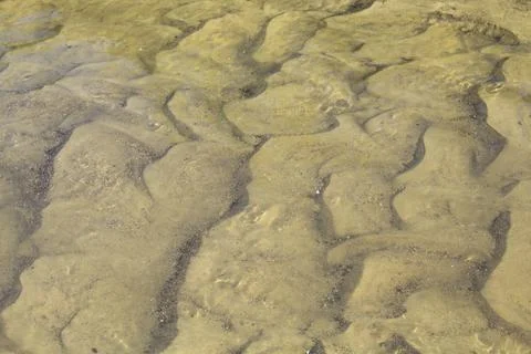 Yellow sand in water background texture Stock Photos