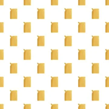 Yellow sauce sachet packaging repeating pattern background Stock Illustration