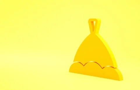 Yellow Sauna hat icon isolated on yellow background. Minimalism concept. 3d i Stock Illustration