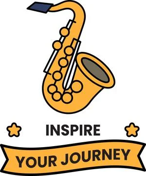 A yellow saxophone with a white background Stock Illustration