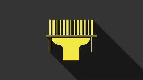 Yellow Scanner scanning bar code icon isolated on grey background. Barcode label Stock-Footage 147697208