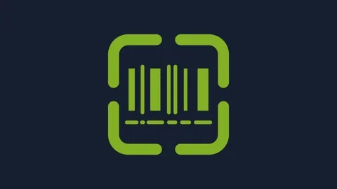 Yellow Scanner scanning bar code icon isolated on blue background. Barcode label Video stock 232255089