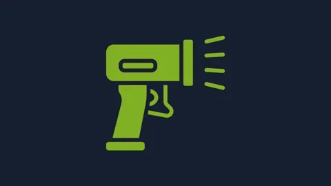 Yellow Scanner scanning bar code icon isolated on blue background. Barcode label Stock-Footage 232255310