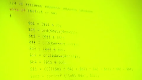 Yellow sceen and developing programming and coding technologies. Stock Footage 135074857