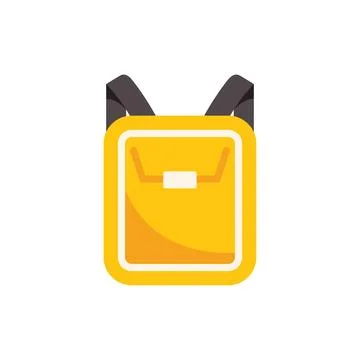 Yellow school backpack bringing school supplies for studying Stock Illustration
