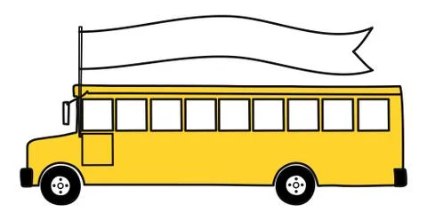 Yellow School Bus. Back to school Stock Illustration