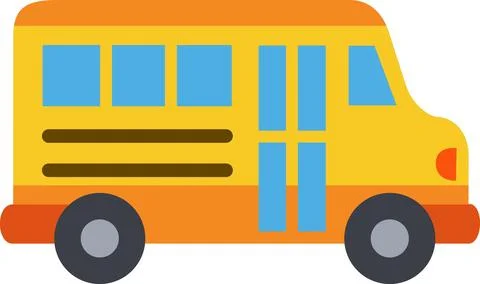 Yellow school bus flat icon illustration Stock Illustration