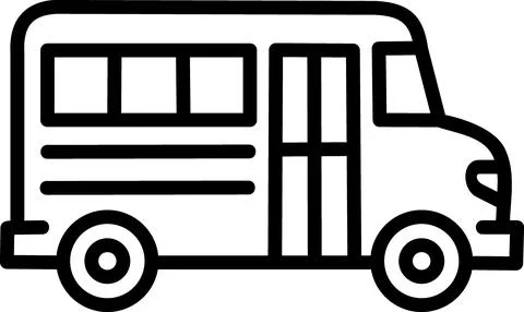 Yellow school bus icon for student transport Stock Illustration