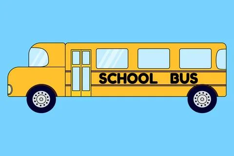 Yellow School Bus Illustration for Back to School Stock Illustration