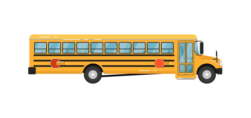 Yellow school bus isolated vector illustration Stock Illustration