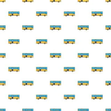 Yellow school bus pattern creating seamless background design Stock Illustration