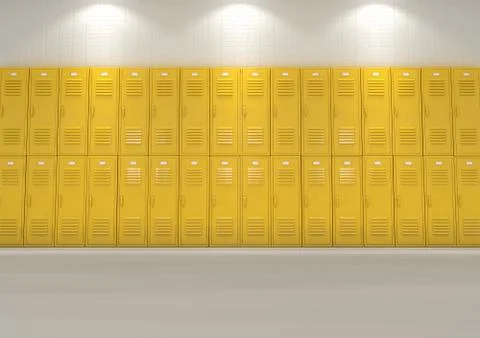 Yellow School Lockers Stock Illustration