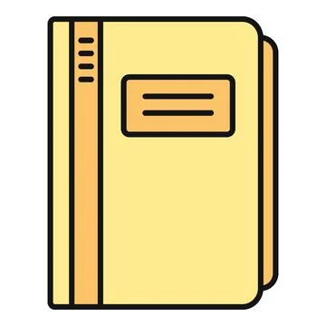 Yellow school notebook with label for education and office Stock Illustration