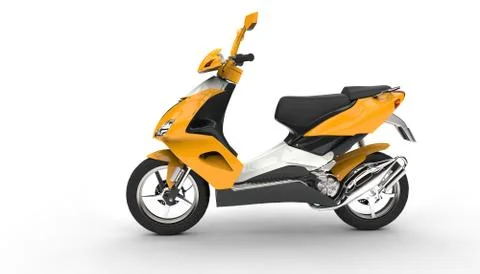 Yellow Scooter Side View Stock Illustration