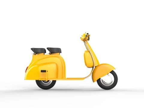 Yellow scooter - side view Illustrazione stock