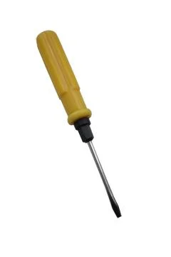 Yellow screw driver on a white background Stock Photos