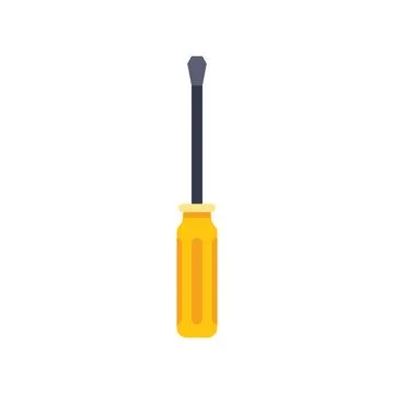 Yellow screwdriver tool representing fixing and maintenance concepts Stock Illustration