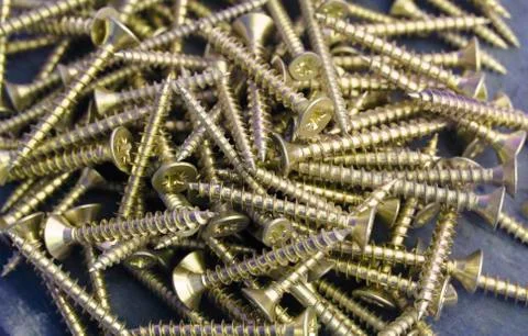 Yellow screws Stock Photos