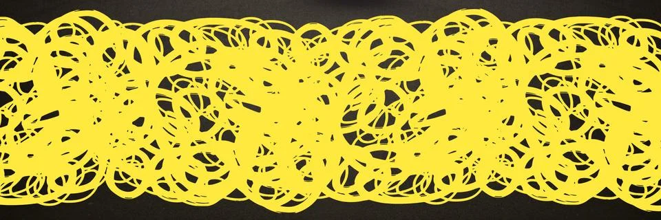 Yellow scribble doodles 스톡 일러스트