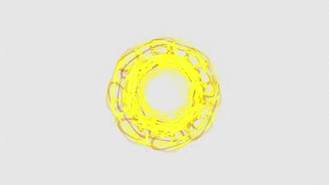 A yellow scribble in the shape of a circle 스톡 동영상 331326241