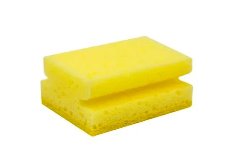 Yellow scrubbing sponge Stock Photos