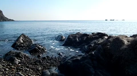 Yellow sea in the winter Stock Footage 46874845