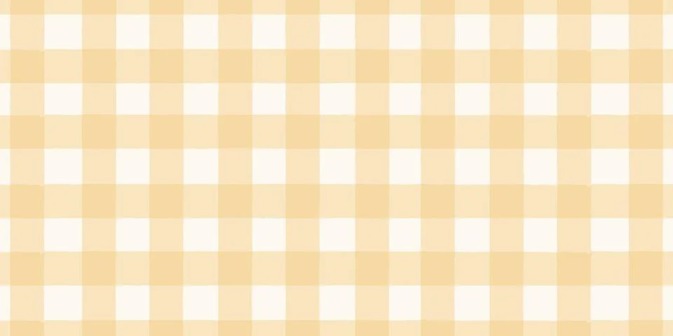 Yellow seamless gingham pattern in soft pastel tones. Classic checkered pla.. Stock Illustration