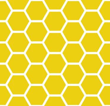 Yellow Seamless Hexagonal Honeycomb Repeating Pattern Vector 스톡 일러스트