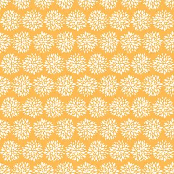 Yellow seamless pattern with abstract flower Stock Illustration