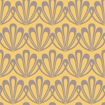 Yellow seamless pattern clam sea shell, simple contrast background for textil Stock Illustration