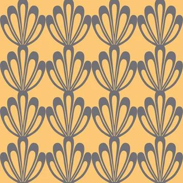 Yellow seamless pattern clam sea shell, simple contrast background for textil Stock Illustration