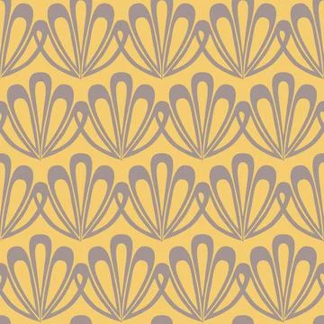 Yellow seamless pattern clam sea shell, simple contrast background for textil Stock Illustration