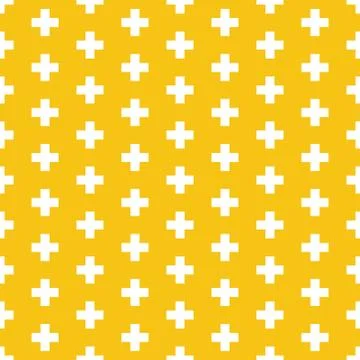 Yellow seamless pattern with cross signs Stock Illustration