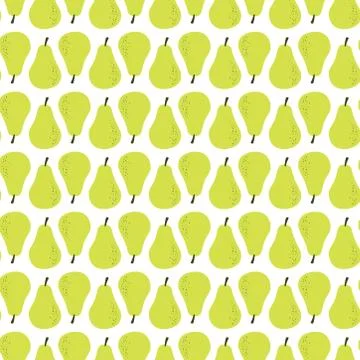 Yellow seamless pattern with pears Stock Illustration