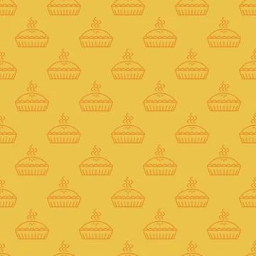 Yellow seamless pattern with pie icons Stock Illustration