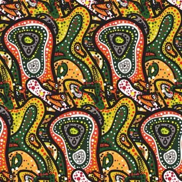 Yellow seamless pattern of small spots, dots and paisley in Turkish style Stock Illustration
