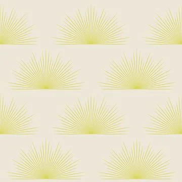 Yellow seamless pattern of sunrise illustration. Half sun on the beach Stock Illustration