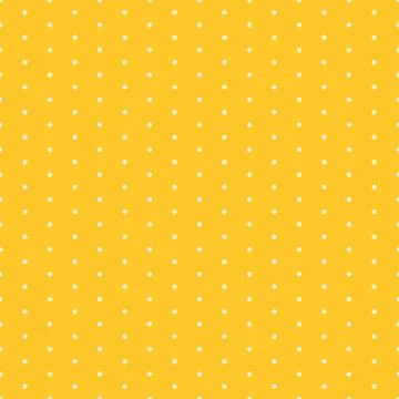 Yellow seamless pattern with white dots Stock Illustration