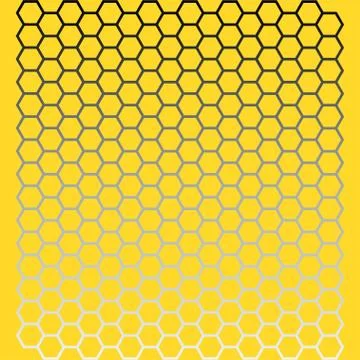 Yellow seamless texture in the form of honeycombs, gradient. Background. Vect Stock Illustration