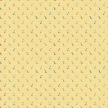 Yellow seamless vector pattern with cross shapes Stock Illustration