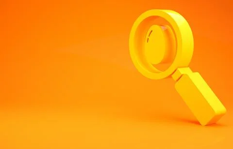 Yellow Search and easter egg icon isolated on orange background. Happy Easter Illustrazione stock