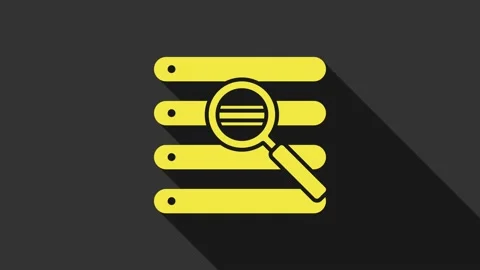 Yellow Search in a browser window icon isolated on grey background. 4K Video Stock Footage 147701085