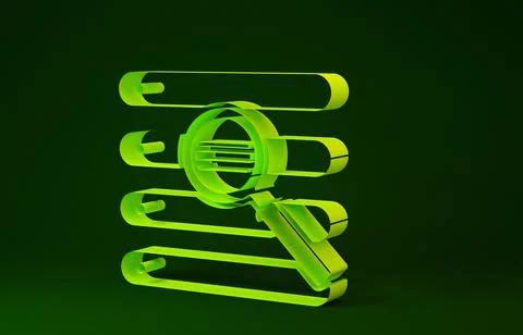 Yellow Search in a browser window icon isolated on green background. Minimali 库存插图