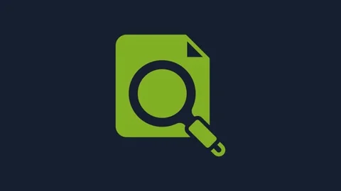 Yellow Search concept with folder icon isolated on blue background. Magnifying Stock Footage 232233473