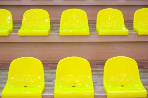Yellow seats Stock Photos