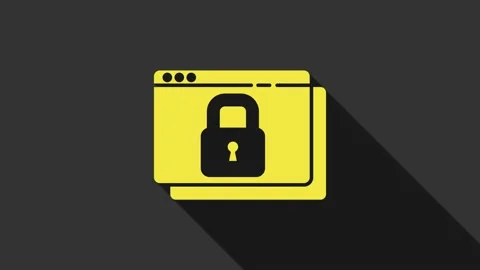 Yellow Secure your site with HTTPS, SSL icon isolated on grey background Stock Footage 147703475
