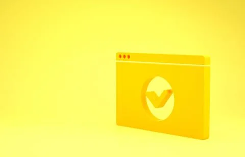 Yellow Secure your site with HTTPS, SSL icon isolated on yellow background. I Illustration