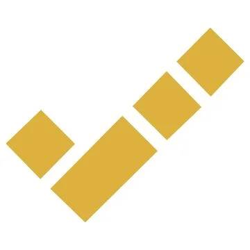 Yellow segmented block checkmark illustration icon Stock Illustration