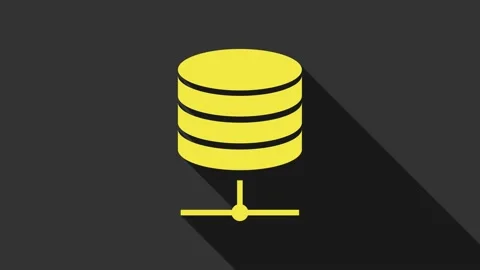 Yellow Server, Data, Web Hosting icon isolated on grey background. 4K Video Stock Footage 147693005